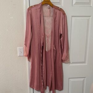 Victoria's Secret Blush Pink Lace Robe